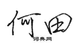 駱恆光何田行書個性簽名怎么寫