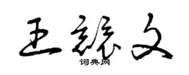 曾慶福王競文草書個性簽名怎么寫