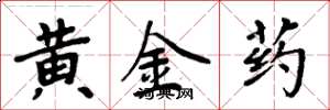 周炳元黃金藥楷書怎么寫