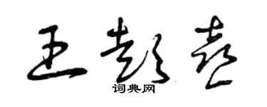 曾慶福王彭喜草書個性簽名怎么寫