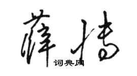 駱恆光薛博草書個性簽名怎么寫