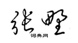 梁錦英張野草書個性簽名怎么寫