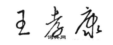 駱恆光王孝康草書個性簽名怎么寫