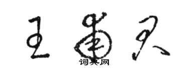 駱恆光王甫君草書個性簽名怎么寫