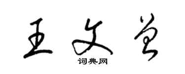 梁錦英王文曾草書個性簽名怎么寫