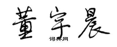 曾慶福董宇晨行書個性簽名怎么寫