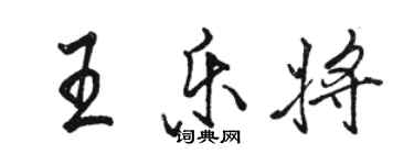 駱恆光王樂將行書個性簽名怎么寫