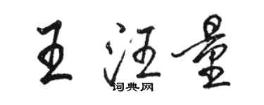 駱恆光王汪量行書個性簽名怎么寫