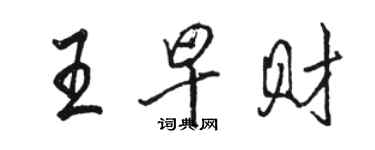 駱恆光王早財行書個性簽名怎么寫