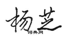駱恆光楊芝行書個性簽名怎么寫