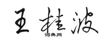 駱恆光王桂波行書個性簽名怎么寫