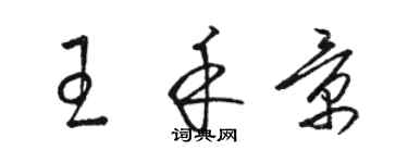 駱恆光王禾景草書個性簽名怎么寫