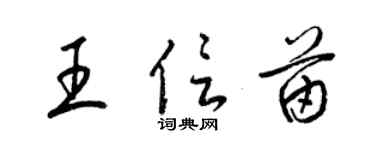 梁錦英王信苗草書個性簽名怎么寫