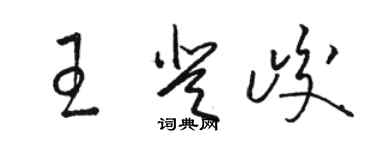 駱恆光王登峻草書個性簽名怎么寫