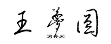 梁錦英王夢圓草書個性簽名怎么寫
