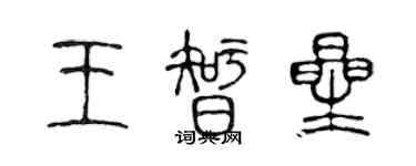 陳聲遠王智星篆書個性簽名怎么寫