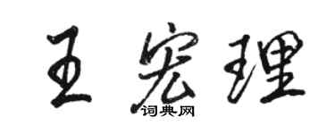 駱恆光王宏理行書個性簽名怎么寫