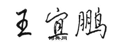 駱恆光王宜鵬行書個性簽名怎么寫