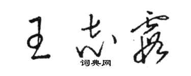 駱恆光王志霞草書個性簽名怎么寫