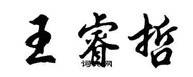 胡問遂王睿哲行書個性簽名怎么寫