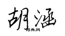 王正良胡涵行書個性簽名怎么寫
