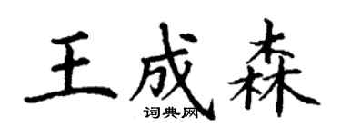 丁謙王成森楷書個性簽名怎么寫