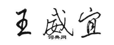 駱恆光王威宜行書個性簽名怎么寫