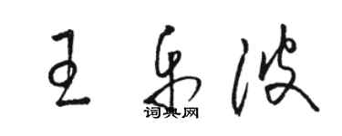 駱恆光王樂波草書個性簽名怎么寫