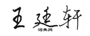 駱恆光王廷軒行書個性簽名怎么寫