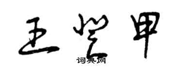 曾慶福王登甲草書個性簽名怎么寫