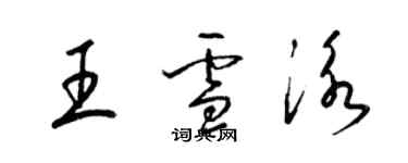 梁錦英王雪泳草書個性簽名怎么寫