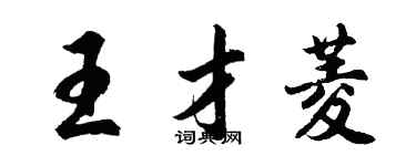 胡問遂王才菱行書個性簽名怎么寫