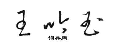 駱恆光王吟玉草書個性簽名怎么寫