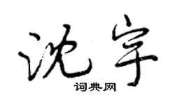 曾慶福沈宇行書個性簽名怎么寫