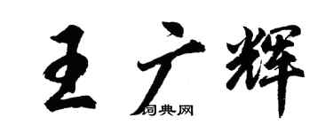 胡問遂王廣輝行書個性簽名怎么寫