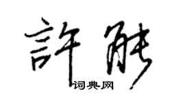 王正良許能行書個性簽名怎么寫