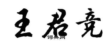 胡問遂王君競行書個性簽名怎么寫
