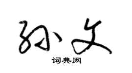 梁錦英孫文草書個性簽名怎么寫