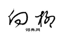 梁錦英向柳草書個性簽名怎么寫