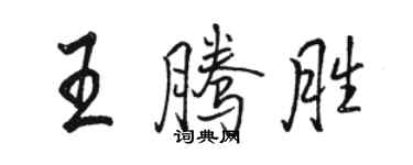 駱恆光王騰勝行書個性簽名怎么寫