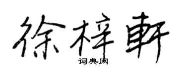 王正良徐梓軒行書個性簽名怎么寫
