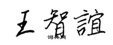 王正良王智誼行書個性簽名怎么寫