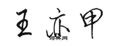 駱恆光王亦甲行書個性簽名怎么寫