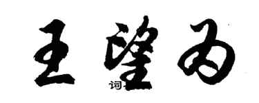 胡問遂王望為行書個性簽名怎么寫