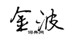 曾慶福金波行書個性簽名怎么寫