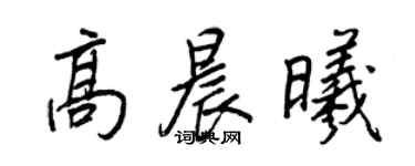王正良高晨曦行書個性簽名怎么寫