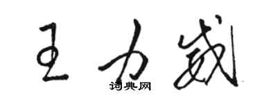 駱恆光王力威草書個性簽名怎么寫