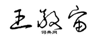 曾慶福王敬宙草書個性簽名怎么寫