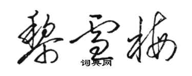 駱恆光黎雪梅草書個性簽名怎么寫