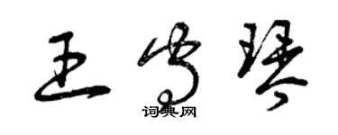 曾慶福王守琴草書個性簽名怎么寫